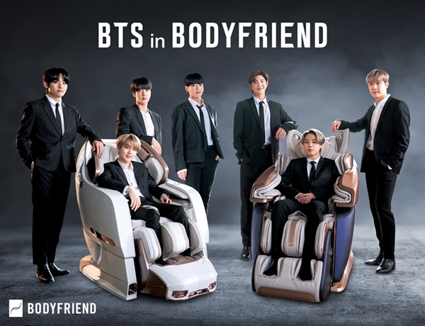 바디프랜드는 14일부터 'BTS in BODYFRIEND(BTS 인 바디프랜드)'라는 콘셉트로 방탄소년단 각 멤버의 모습을 담은 광고 영상을 방송과 온라인을 통해 공개한다고 밝혔다. [사진=바디프랜드 제공]