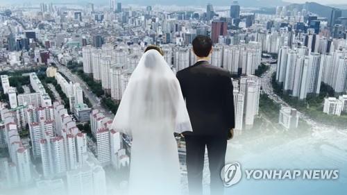 한국경제연구원이 월세로 거주할 경우 결혼할 가능성은 자가 거주 대비 약 65.1% 감소하고 첫 번째 자녀를 출산 가능성은 55.7% 낮아진다고 밝혔다. [사진=연합뉴스]
