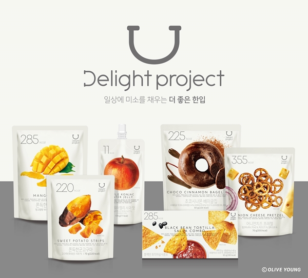 올리브영의 자체 식품 브랜드(PB) ‘딜라이트 프로젝트’ [사진=CJ올리브영 제공]